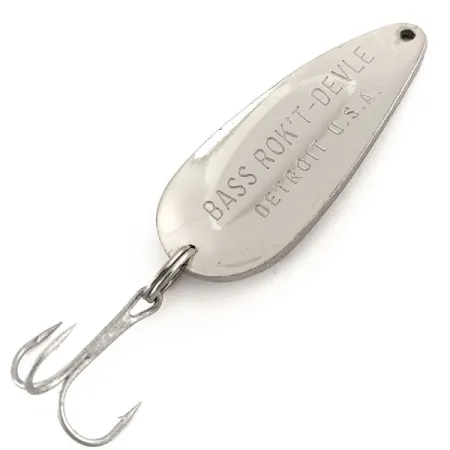 Dardevle Bass Rok'T-Devle Cuillère, Nickel, 20g, Marquage Detroit, #11601