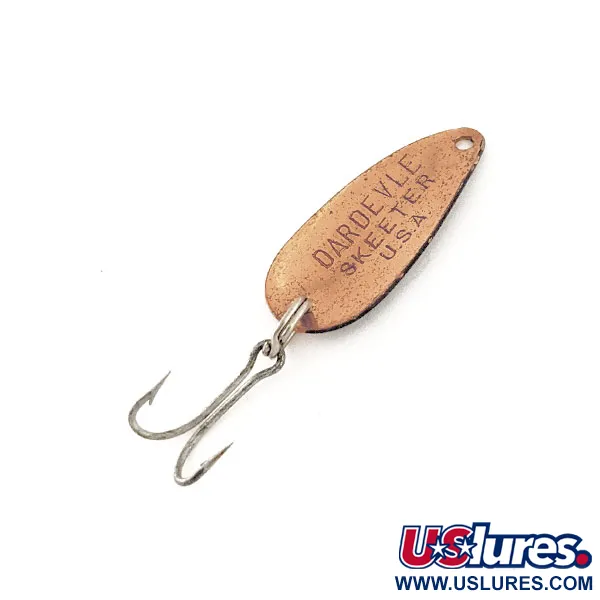 Dardevle Skeeter Cuillère, Noir/Orange/Cuivre, 1g, Vintage, #11630