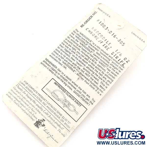 Luhr Jensen Krocodile Cuillère, Nickel/Rouge, 4,7g, Fire Stripe, #1003