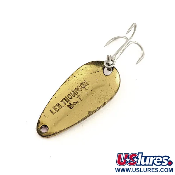 Len Thompson #7 Cuillère, Blanc / Rouge / Laiton, 5g, Nage Lente, #11642