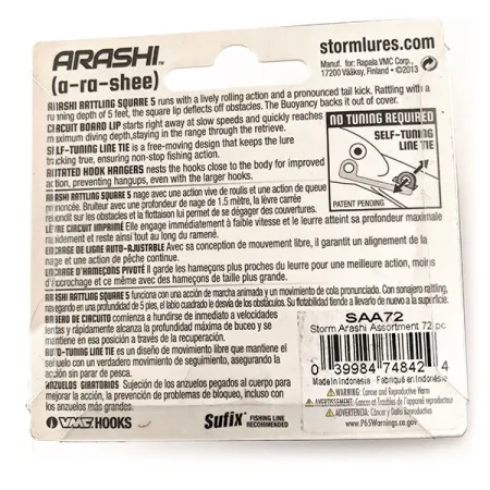 Storm Arashi Rattling Square 5 Crankbait, Red Craw, 18g, bruiteur, #11672