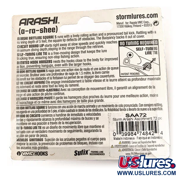 Storm Arashi Rattling Square 5 Crankbait, Red Craw, 18g, bruiteur, #11672