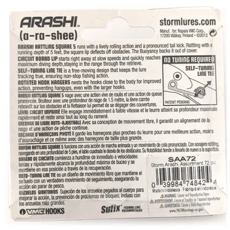 Storm Arashi Rattling Square 5 Crankbait, Rusty Craw, 18g, #11709