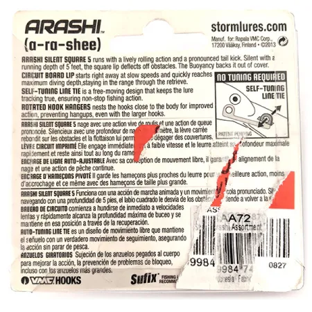 Storm Arashi Silent Square 5 Crankbait, Red Craw, 18g, Silent, #11710