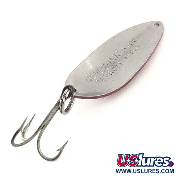 Dardevle Devle Dog 5400 Cuillère, Rouge / Blanc / Nickel, 14g, #11797