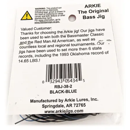 Arkie Lures Weedless Arkie Jig The Original, Noir/Bleu, 7g, #11827