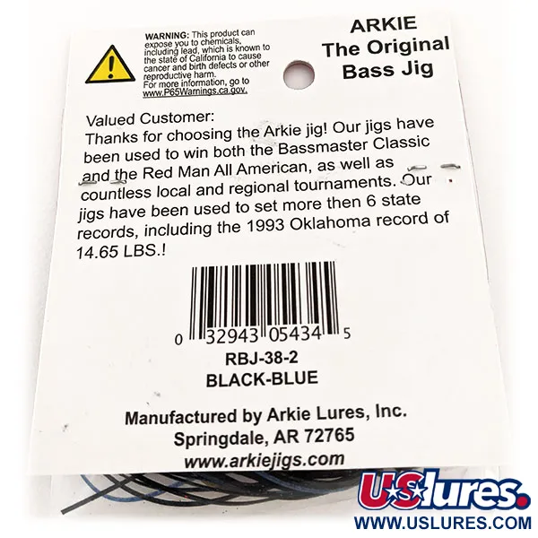 Arkie Lures Weedless Arkie Jig The Original, Noir/Bleu, 7g, #11827