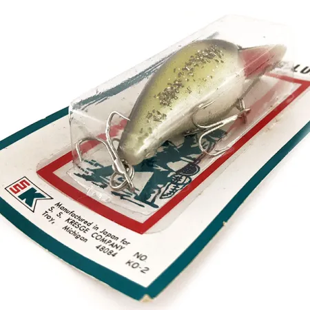 Kmart Kresge #K02 Crankbait, Jaune/Noir/Glitter, 14g, #11835