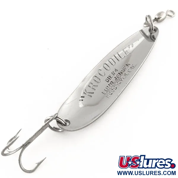 Luhr Jensen Krocodile Die #4 Cuillère, Nickel/Bleu, 14g, Rétro, #11868