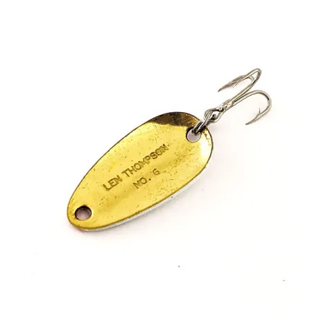 Len Thompson #6 Cuiller, Rouge / Blanc / Or, 3,5g, Laiton, #12066