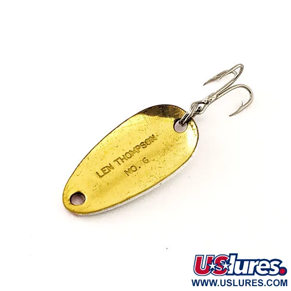 Len Thompson #6 Cuiller, Rouge / Blanc / Or, 3,5g, Laiton, #12066
