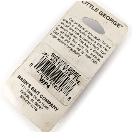 Mann's Little George Tail Spinner, Blanc/Nickel Martelé, 12g, #12184