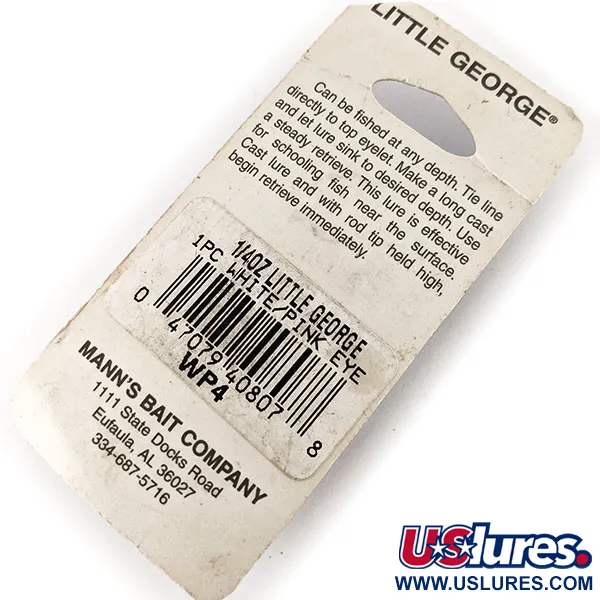 Mann's Little George Tail Spinner, Blanc/Nickel Martelé, 12g, #12184