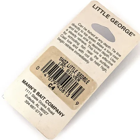 Mann's Bait Little George Tail Spinner, Nickel Martelé, 12g, #12135