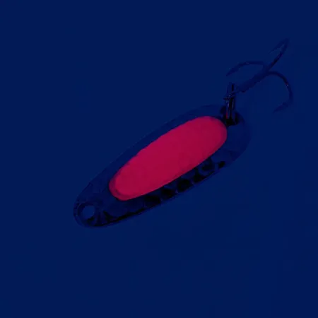 Nebco Pixee Cuillère, Nickel Martelé / Rouge, 4.5g, Œuf Saumon, #12188