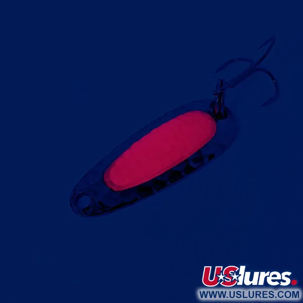 Nebco Pixee Cuillère, Nickel Martelé / Rouge, 4.5g, Œuf Saumon, #12188