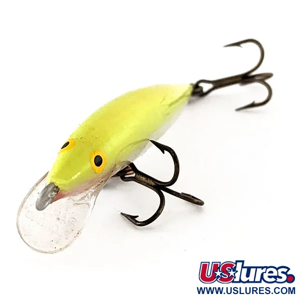 Rapala Original Floater F6 Poisson Nageur, Chartreuse, 3g, Balsa, #12280