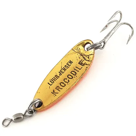 Luhr Jensen Krocodile Cuillère, Rouge / Laiton, 9g, UV Glow, #12316