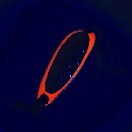 Luhr Jensen Krocodile Cuillère, Rouge / Laiton, 9g, UV Glow, #12316