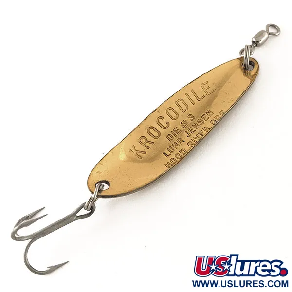 Luhr Jensen Krocodile Die #3 UV Cuillère, Laiton/Rouge, 10g, UV, #12325