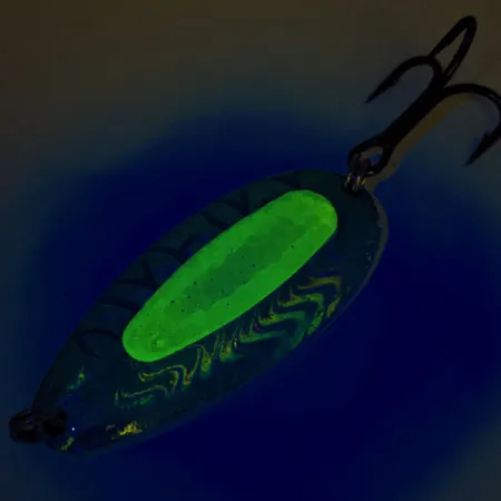 Blue Fox Rattlin Pixee Cuillère, Rainbow Herring / Yellow, 24g, #12336