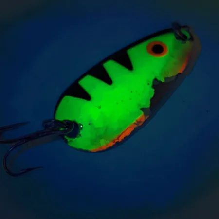 Len Thompson #8 UV Cuillère, Fire Tiger, 7g, Phosphorescente, #12339