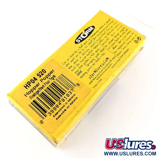 Storm Hopper Popper Leurre de Surface, Fire Tiger, 2g, #HP04 520