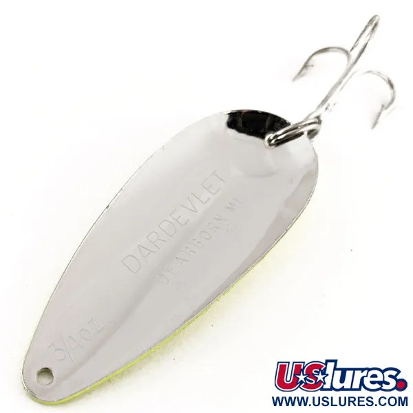 Cuillère Dardevle Dardevlet UV, Chartreuse/Rose/Nickel, 21g, #12410