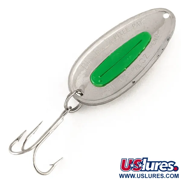 Blue Fox Pixee UV Cuillère, Nickel martelé/Vert, 24g, UV, #12445