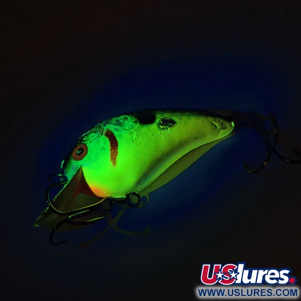 Kmart Kresge #K03 UV Crankbait, Jaune / Noir, 7g, effet UV, #12458