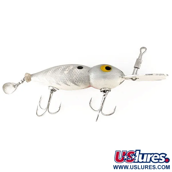Whopper Stopper Hellbender Crankbait, Argent-Blanc, 12g, Bavette Métal, #12461