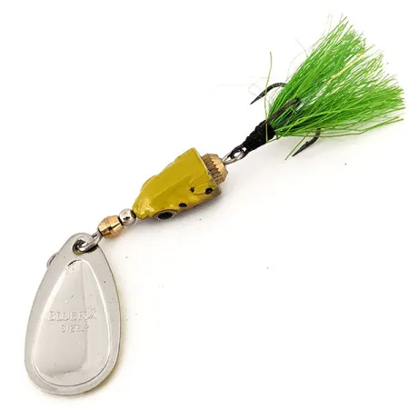 Blue Fox Vibrax Shallow Cuiller, Arc-en-Ciel Jaune/Vert, 8g, #12555