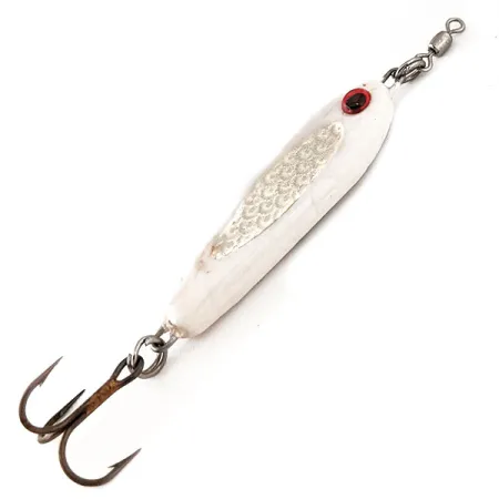 Bubba-Baits Zig Zag Spoon Jig Lure Jig vertical, Blanc/Argent, 21g, #12571