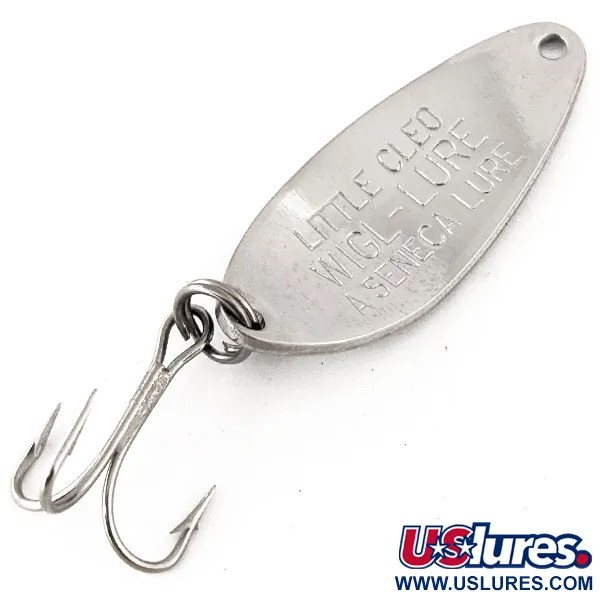 Little Cleo Seneca Cuillère, Nickel / Vert, 7g, Vintage, #12647