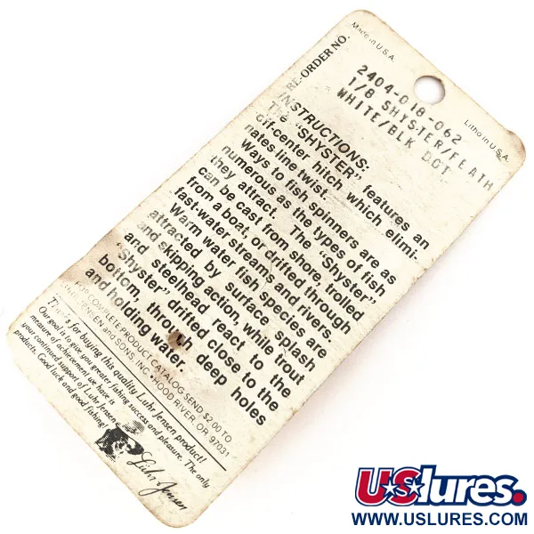 Luhr Jensen Shyster Cuillère, Nickel/Blanc, 3.5g, Triple Plumé, #12689