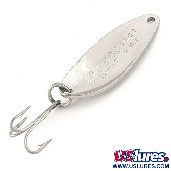 Dardevle Devle Dog 5200 Cuillère, Nickel, 7g, Vintage, #12822