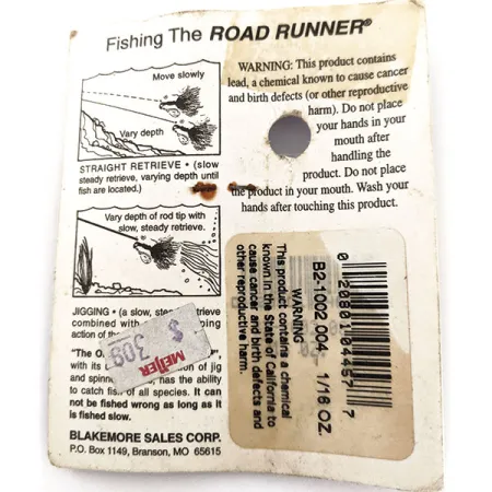 Blakemore Baits Road Runner Marabou Jig, Noir, 3.5g, Underspin, #12896