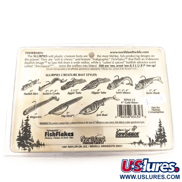 Northland Slurpies Swim Shiner Leurre Souple, Éclat Doré, 19g, #12910