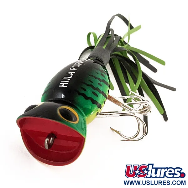 Fred Arbogast Hula Popper Leurre de surface, Fire Tiger, 14g, #12918