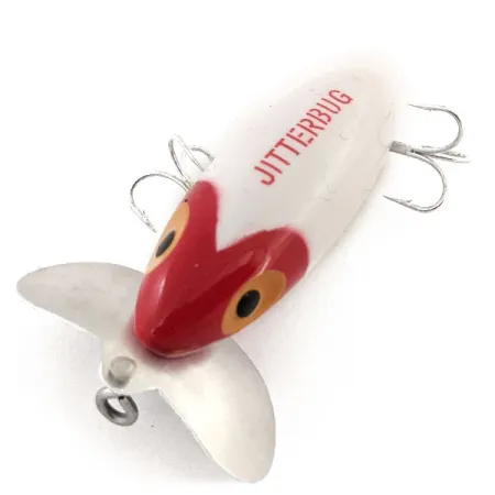 Fred Arbogast Jitterbug Leurre Surface, Rouge/Blanc, 10g, Métal, #12931