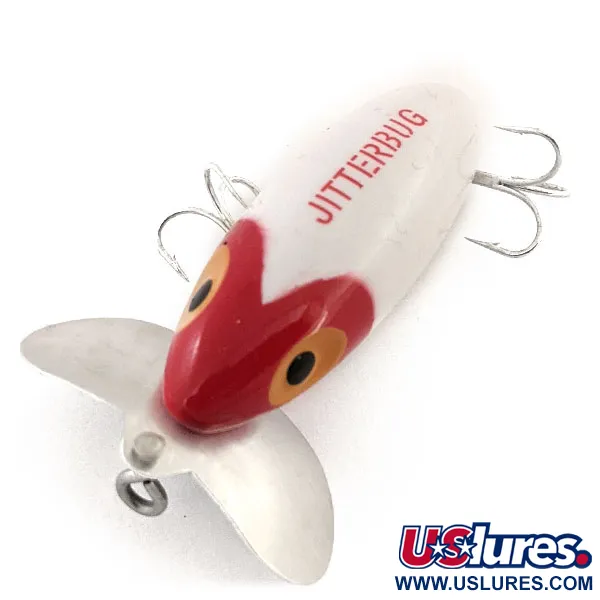 Fred Arbogast Jitterbug Leurre Surface, Rouge/Blanc, 10g, Métal, #12931