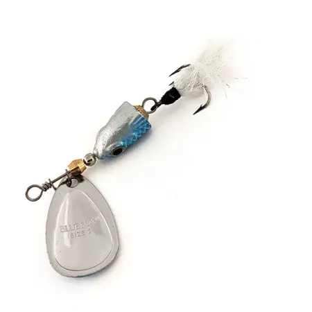 Blue Fox Vibrax Shallow Cuiller, Rainbow Blue, 8g, Triple Plumé, #12961
