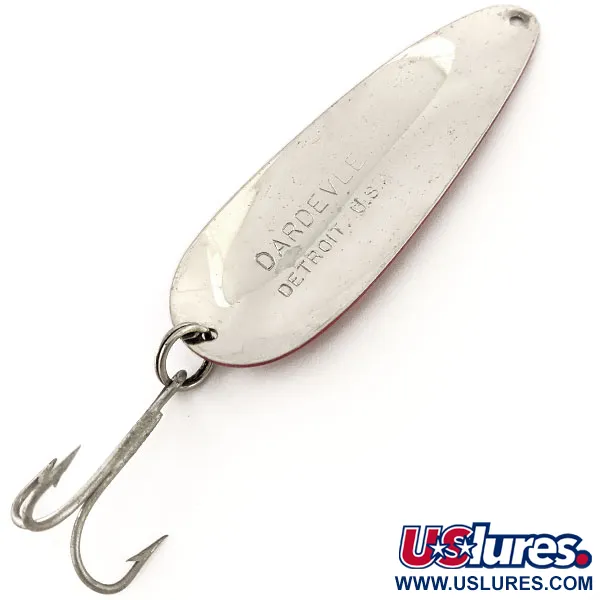 Eppinger Dardevle Cuillère, Rouge / Blanc / Nickel, 28g, Vintage, #12981