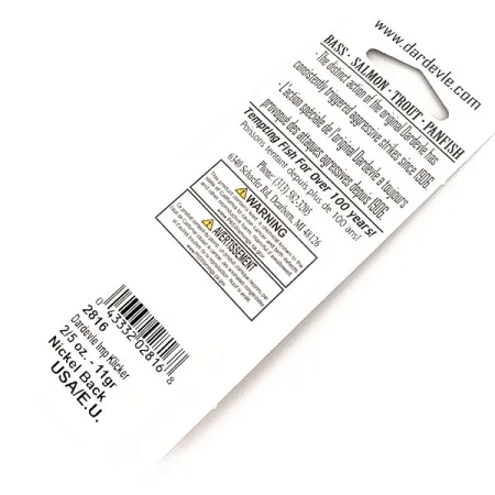 Dardevle Imp Klicker Cuillère, Rouge/Blanc/Nickel, 11g, Palettes, #13016