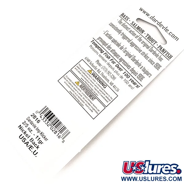 Dardevle Imp Klicker Cuillère, Rouge/Blanc/Nickel, 11g, Palettes, #13016