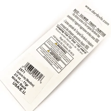 Eppinger Weedless Dardevle Imp UV Cuillère, Jaune/Orange/Nickel, 11g, #13088