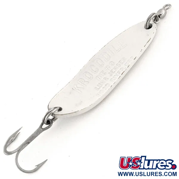 Luhr Jensen Krocodile Die #3 Glow Cuillère, Blanc/Vert, 14g, #13110