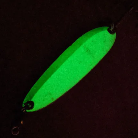 Luhr Jensen Krocodile Die #3 Glow Cuillère, Blanc/Vert, 14g, #13110