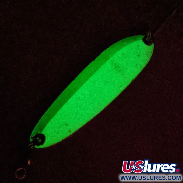 Luhr Jensen Krocodile Die #3 Glow Cuillère, Blanc/Vert, 14g, #13110