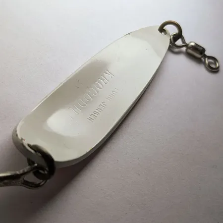 Luhr Jensen Krocodile #5, 28g Blanc/Orange UV, Cuillère ondulante #21107